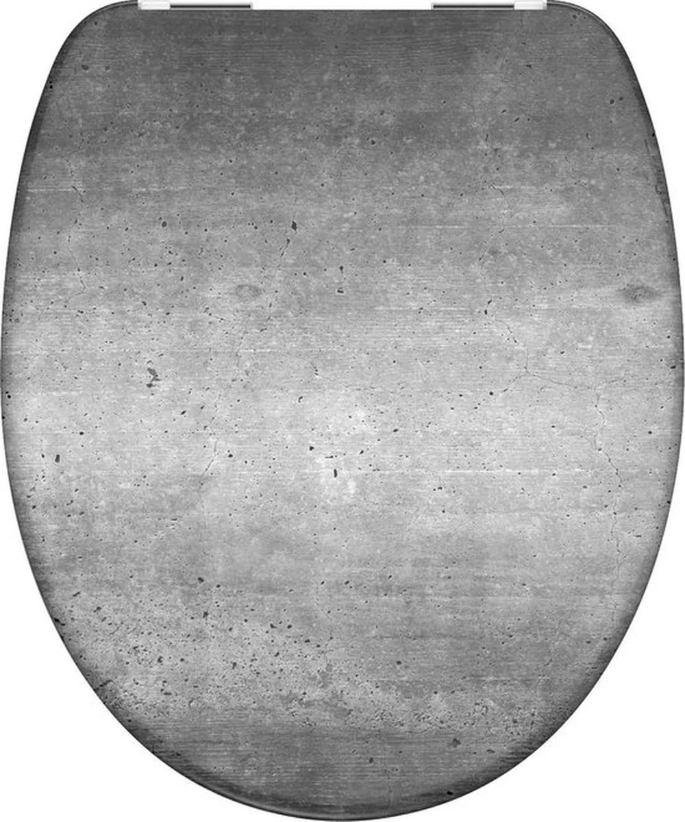 SCHÜTTE WC-Bril 82155 INDUSTRIAL GREY - Duroplast - Soft Close - Verchroomde Scharnieren - Decor - 1-zijdige Print 1 SCHÜTTE WC-Bril 82155 INDUSTRIAL GREY - Duroplast - Soft Close - Verchroomde Scharnieren - Decor - 1-zijdige Print