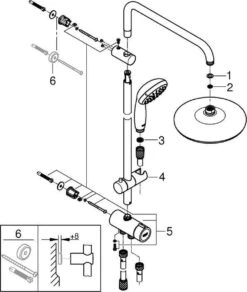 GROHE New Tempesta Cosmopolitan 210 Regendouche - ø 21 Cm - Zonder Thermostaat - Chroom 22 GROHE New Tempesta Cosmopolitan 210 Regendouche - ø 21 Cm - Zonder Thermostaat - Chroom -Badkamer Kast Winkel 1015x1200 2