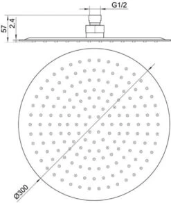 Ben Round Slim Hoofddouche Ø30cm Chroom -Badkamer Kast Winkel 1015x1200 3