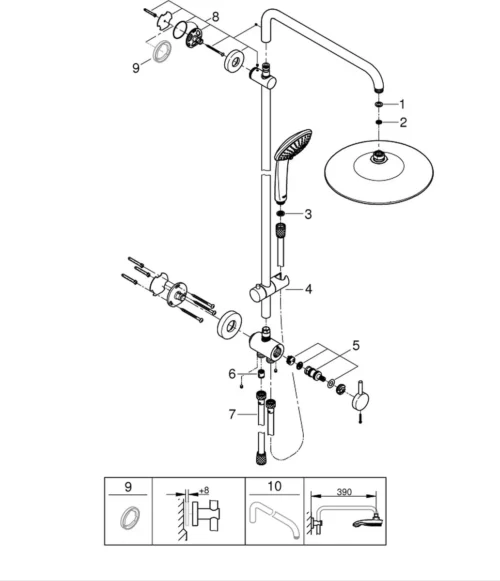 GROHE QuickFix Vitalio Joy 260 Regendouche - Ø 26 Cm - 3 Straalsoorten - Zonder Thermostaatkraan -Badkamer Kast Winkel 1032x1200 2