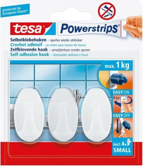 Tesa Powerstrips Small Ovaal - Wit 3 Stuks