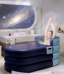 Opblaasbaar Bad - Blauw Ligbad - Zitbad Volwassenen - Ijsbad - Badkuip - Opblaasbad - Opvouwbaar Bad -Badkamer Kast Winkel 1041x1200 5