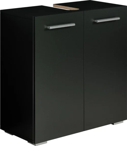 Badplaats Wastafel Onderkast Jupiter 60 Cm X 30 Cm X 60 Cm - Zwart - Badkamerkast – Staand Wastafelmeubel