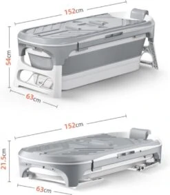 Livista® - Opvouwbaar Bad - Stoombad Grijs - Zitbad - Inklapbaar - Bath Bucket - 152 CM LANG - XL - Incl. Rugkussen, Stoommachine En Bad Accessoires -Badkamer Kast Winkel 1047x1200 5
