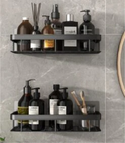 Merkloos Jawes- Wandrek- Zwart- 1stuk- Doucherek- Zonder Te Boren- Wandrek Zonder Boren- Wandrekje -Badkamer Kast Winkel 1052x1200 1