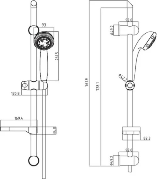 SCHÜTTE Fresh Doucheset Met Handdouche - 76 Cm Glijstang - 8 Standen - Chroom -Badkamer Kast Winkel 1052x1200 2