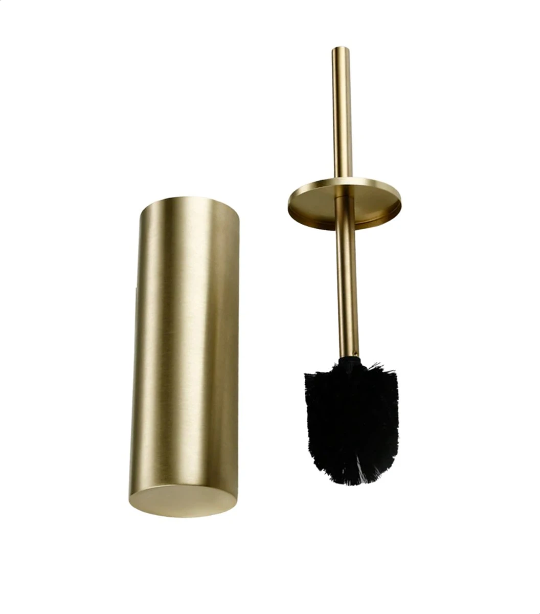 Toiletborstel Met Houder - Vrijstaand - Toiletborstelhouder - Goud - Wc Borstel Met Houder - RVS - Zonder Boren 3 Toiletborstel Met Houder - Vrijstaand - Toiletborstelhouder - Goud - Wc Borstel Met Houder - RVS - Zonder Boren - Afbeelding 3