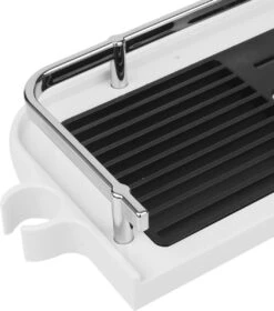 Merkloos Doucherek Zonder Boren –Douchemand- Badkamerrek-Doucheplank- Badkamer Organiser- Doucherek Hangend-Doucherek Zwart – Doucherek Hangend – Badkamer Organizer – Douche Organizer - Doucherekje - Doucherekje Zonder Boren-Zilver-Zwart-Wit -Badkamer Kast Winkel 1058x1200