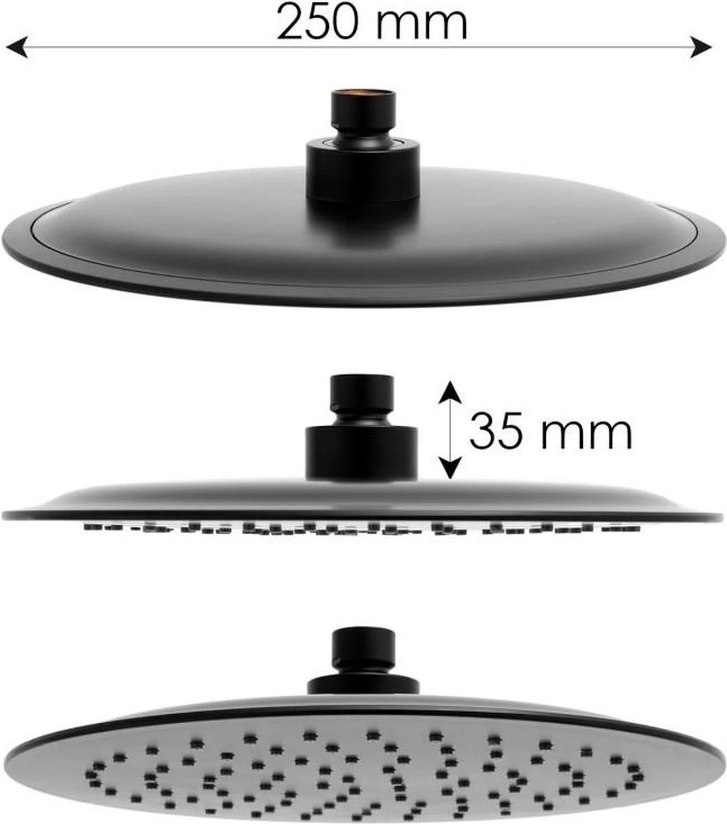 Doucheset - Met Douchemengkraan - En Regendouche - Zwart 5 Doucheset - Met Douchemengkraan - En Regendouche - Zwart - Afbeelding 5