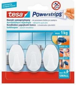 Tesa Powerstrips Small Ovaal - Wit 3 Stuks -Badkamer Kast Winkel 1061x1200