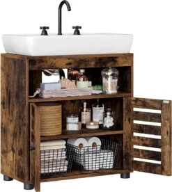 Nancy's Gaboury Badkamermeubel - Wastafelonderkast - Uitsparing - Open Vak - Openslaande Deuren - Industrieel - Bruin - Zwart - Bewerkt Hout - 60 X 30 X 63 Cm 14 Nancy's Gaboury Badkamermeubel - Wastafelonderkast - Uitsparing - Open Vak - Openslaande Deuren - Industrieel - Bruin - Zwart - Bewerkt Hout - 60 X 30 X 63 Cm -Badkamer Kast Winkel 1075x1200 6