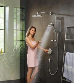Hansgrohe Raindance Select S Doucheset 120 3jet PowderRain Met Unica'S Puro Glijstang 65 Cm Chroom -Badkamer Kast Winkel 1077x1200 1