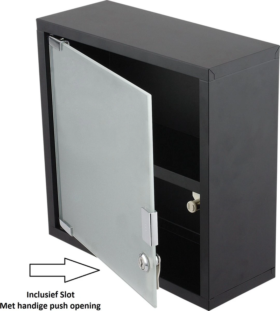 Differnz Badkamerkast Met Slot - Badkamerkastje Zwart - Medicijnkastje - 30 X 30 X 12 Cm Opbergkast - Kubuskast 1 Differnz Badkamerkast Met Slot - Badkamerkastje Zwart - Medicijnkastje - 30 X 30 X 12 Cm Opbergkast - Kubuskast