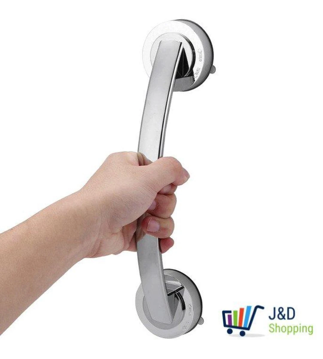 Handgreep Met Zuignap - Deurgreep -Badkamer Handgreep Met Zuignap - Douche - Helping Hand Handvat - Kunstof - Zilver - Groot 7 Handgreep Met Zuignap - Deurgreep -Badkamer Handgreep Met Zuignap - Douche - Helping Hand Handvat - Kunstof - Zilver - Groot - Afbeelding 7