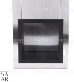 SAAR -Inbouw Toilet Reserve Rolhouder RVS - Met - MAT ZWART - Inzetstuk , (uitneembaar) -72 X 20 X 13 Cm - Inbouwdiepte 12 Cm -Badkamer Kast Winkel 1083x1200 1