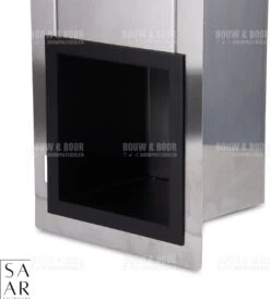 SAAR -Inbouw Toilet Reserve Rolhouder RVS - Met - MAT ZWART - Inzetstuk , (uitneembaar) -72 X 20 X 13 Cm - Inbouwdiepte 12 Cm -Badkamer Kast Winkel 1083x1200 2