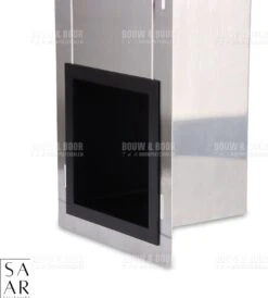 SAAR -Inbouw Toilet Reserve Rolhouder RVS - Met - MAT ZWART - Inzetstuk , (uitneembaar) -72 X 20 X 13 Cm - Inbouwdiepte 12 Cm -Badkamer Kast Winkel 1083x1200