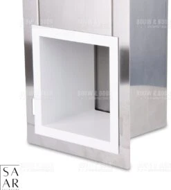 SAAR -Inbouw Toilet Reserve Rolhouder RVS - Met - MAT WIT - Inzetstuk , (uitneembaar) -72 X 20 X 13 Cm - Inbouwdiepte 12 Cm -Badkamer Kast Winkel 1083x1200 3