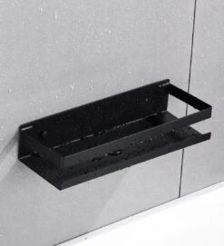 Merkloos Doucherek- Douchemand- Badkamerrek- Badkamer Organiser- Badkamer Organizer-Rekje Voor In De Douche- Badkamer Plank-Rekje Voor Shampoo- RVS- Zonder Boren- Zelfklevend- Rechthoek Vorm- Met Of Zonder Schroeven- Ophangbaar- Met Lijm- 40 Cm- Zwart -Badkamer Kast Winkel 1095x1200 2