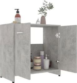VidaXL Badkamerkast 60x33x61 Cm Spaanplaat Betongrijs 20 VidaXL Badkamerkast 60x33x61 Cm Spaanplaat Betongrijs -Badkamer Kast Winkel 1104x1200 3