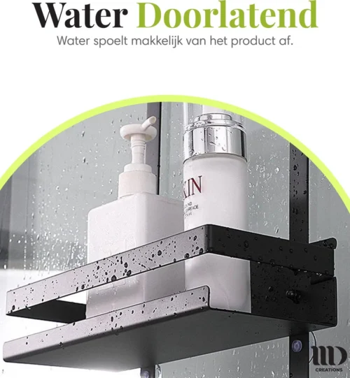 MD Creations ® – Doucherek Zonder Boren - Hangend Met Zuignappen Aan Douchewand – Douchebakje - Doucherek Haak - RVS - 74 X 25 X 10 Cm -Badkamer Kast Winkel 1110x1200 4