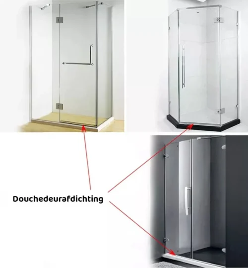 Minismus Douchedeurafdichting Met Waterkering (2 Strips Van 1 Meter, Makkelijk Inkortbaar) - Waterstopper Geschikt Voor Glas Van 6 Tot 8 Mm - Douchedorpel - Lekstrip Voor Horizontale Bevestiging -Badkamer Kast Winkel 1113x1200 2
