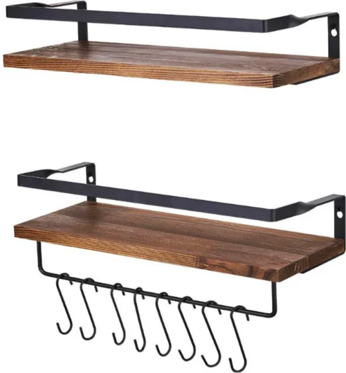 Zwevende Wandplank - 2 Stuks - 40cm - Handdoekhouder En 8 Haakjes - Badkamerplank Decoratieve Muur Opbergplanken Voor Badkamer Slaapkamer, Woonkamer, Keuken Plank 14 Zwevende Wandplank - 2 Stuks - 40cm - Handdoekhouder En 8 Haakjes - Badkamerplank Decoratieve Muur Opbergplanken Voor Badkamer Slaapkamer, Woonkamer, Keuken Plank -Badkamer Kast Winkel 1114x1200 3