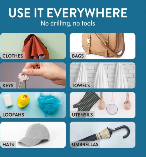 Tatkraft George Heavy Duty Zelfklevende Wandhaakjes - RVS Handdoekhouder Haak - Muur Ophang Zelfklevend Muurhaak Ophanghaakjes - Handdoekklem Keuken Ophanghaak Zonder Boren - Wand Theedoek / Handdoek Houder - Universeel Gebruik - Set Van 4 Stuks -Badkamer Kast Winkel 1120x1200 3