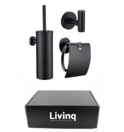 Toiletaccessoireset Zwart 3-delig - Luxe Toilet Set - Toiletborstel Met Houder - Toiletrolhouder Met Klep - Handdoekhaak -Badkamer Kast Winkel 1127x1200 3