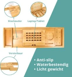 Regno Badplank Voor In Bad - Met Badkussen - Uitschuifbaar En Waterbestendig Badrek - IPad En Glashouder -Badkamer Kast Winkel 1128x1200 3