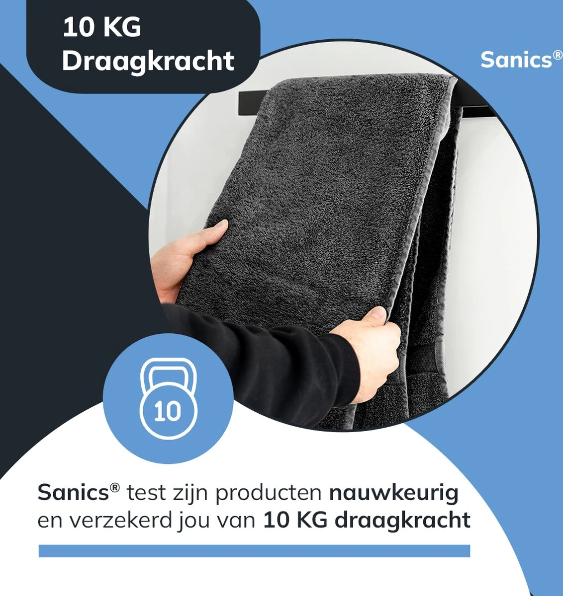 Sanics Handdoekrek Zwart 40 CM – Badkamer Of Keuken – Handdoekstang Zelfklevend – Handdoekhouder 2 Sanics Handdoekrek Zwart 40 CM – Badkamer Of Keuken – Handdoekstang Zelfklevend – Handdoekhouder - Afbeelding 2