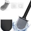 Merkloos WC Borstel Met Houder- Toiletborstel - Duurzame Wc Borstel - Zwart
