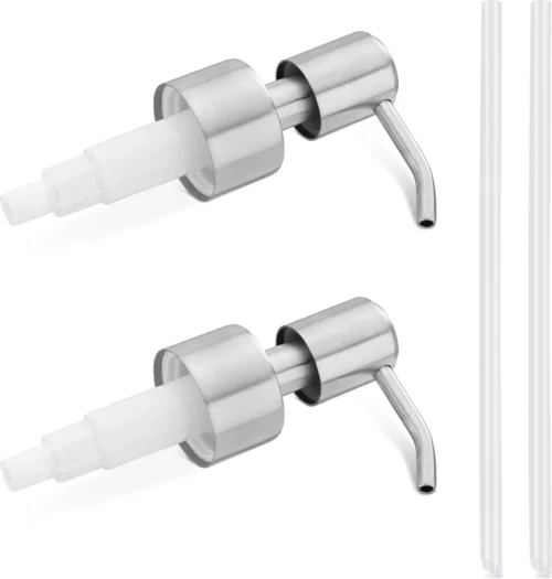 Navaris Roestvrijstalen Zeepdispenserkop Set X2 - Opschroefbare Pompkop Voor Flessen - 22-24 Mm Mondstuk Voor Vloeistof, Lotion - Zilverkleurig -Badkamer Kast Winkel 1142x1200 4