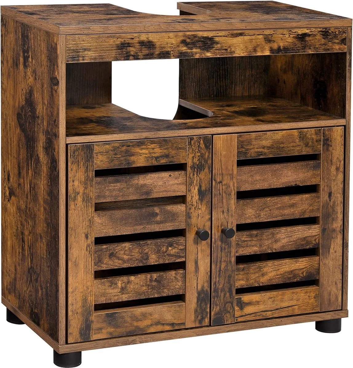 Soof&Tess Badkamerkast - Wastafelmeubel - Wastafel Onderkast - 60 X 30 X 63 - Bruin 1 Soof&Tess Badkamerkast - Wastafelmeubel - Wastafel Onderkast - 60 X 30 X 63 - Bruin