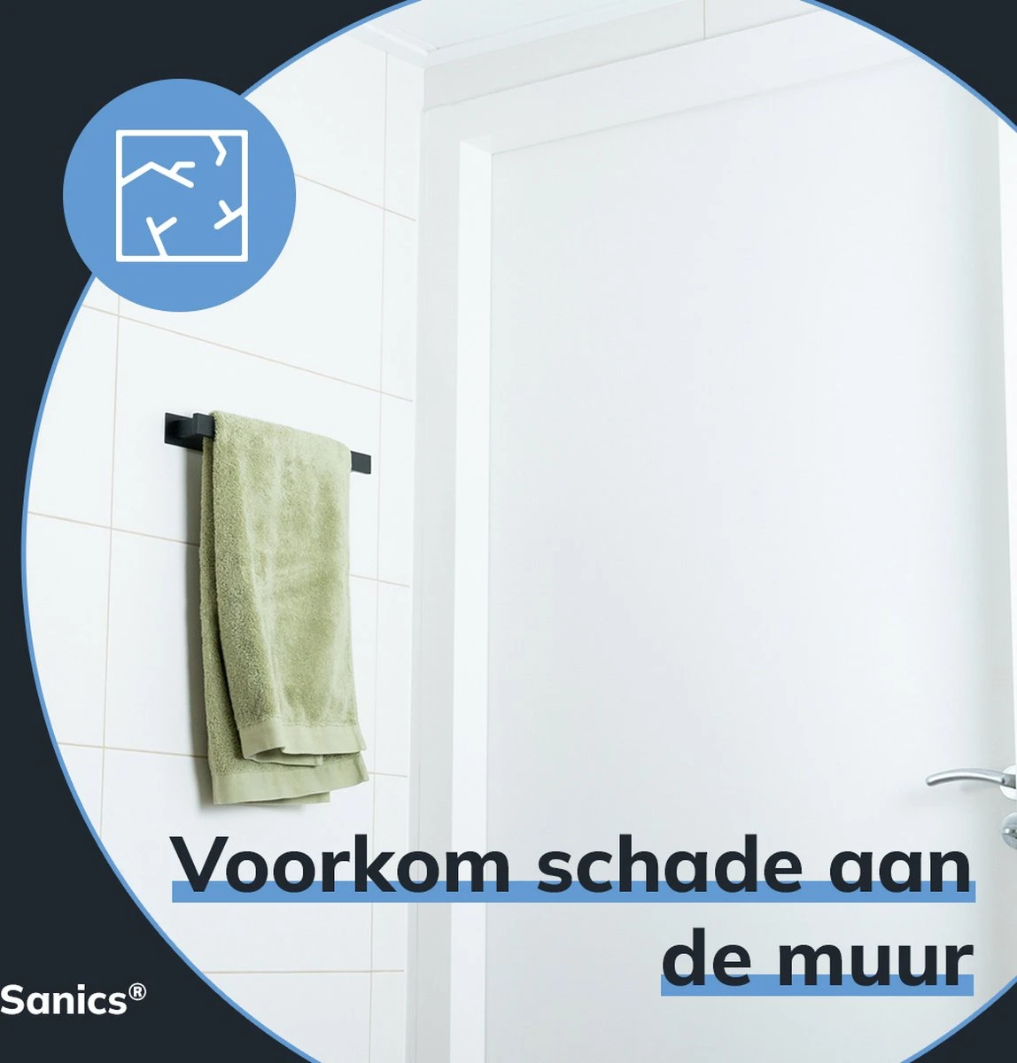 Sanics Handdoekrek Zwart 40 CM – Badkamer Of Keuken – Handdoekstang Zelfklevend – Handdoekhouder 6 Sanics Handdoekrek Zwart 40 CM – Badkamer Of Keuken – Handdoekstang Zelfklevend – Handdoekhouder - Afbeelding 6