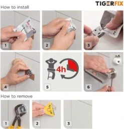 Tiger TigerFix Type 1 - Tiger Accessoires Monteren Zónder Boren -Badkamer Kast Winkel 1151x1200 4