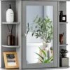 LUXGOODS Spiegelkast, Badkamerkast Met Spiegel, Aan De Muur Bevestigd Opbergkast, Houten Hangend Kast Met Verstelbare Planken & Open Compartimenten, Multifunctioneel Medicijnkastje Voor Badkamer, Woonkamer, Keuken, 66 X 63 X 16,5 Cm (Grijs)