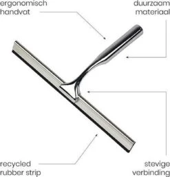 Aquafy Raamwisser RVS - Incl. Douchespons - Douchetrekker Voor Badkamer - Raamwisser Douche - Douchewisser RVS - Luxe Trekker Met Ophanghaak -Badkamer Kast Winkel 1154x1200 2