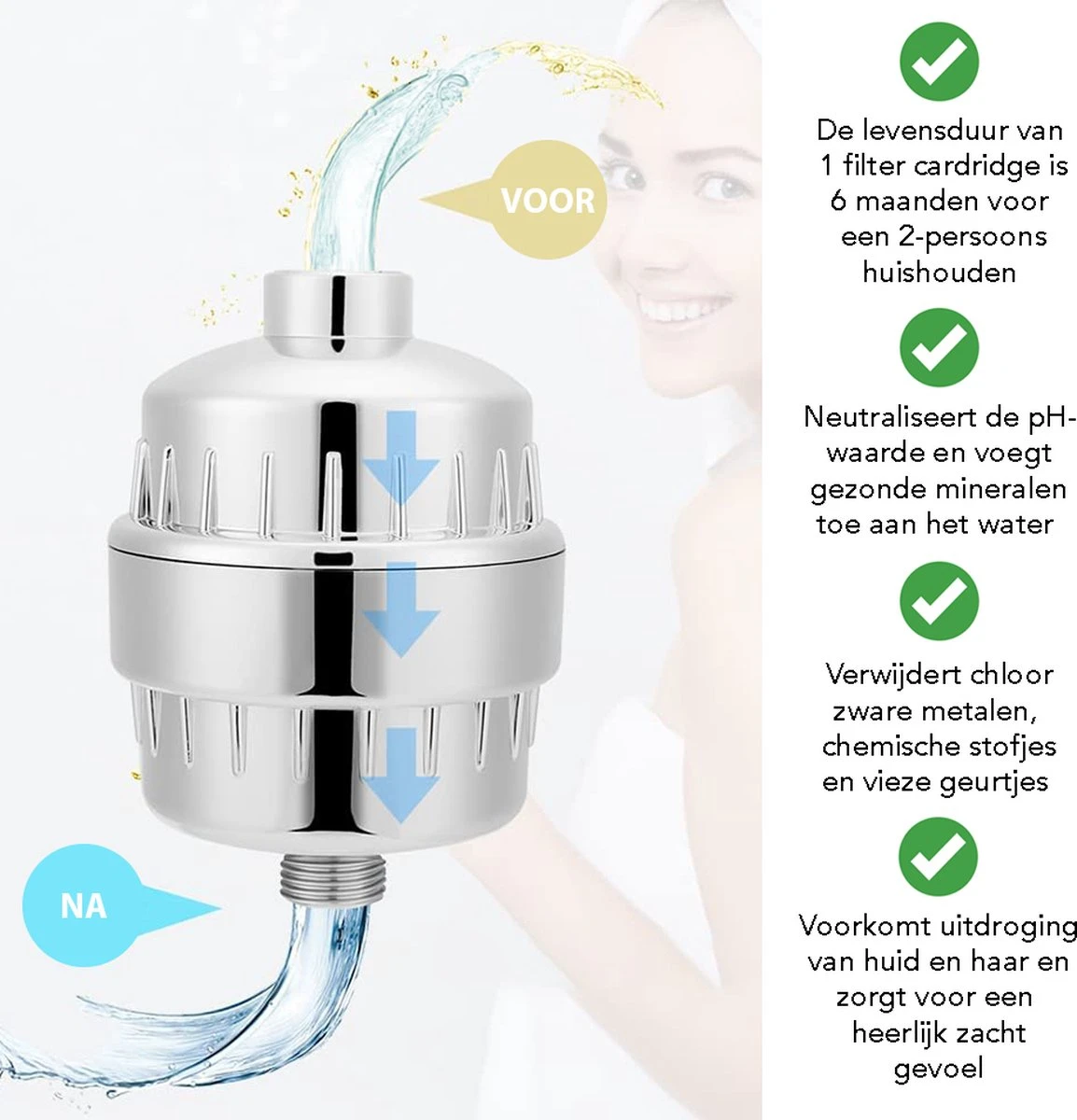 Regendouchekop XL Deluxe Ionisch Met Premium Waterfilter - Waterbesparend - ø 28 Cm - Inclusief Extra Navulling - Slang En Houder - Douchekop Met Filter - Regendouche - Handdouche - Hoge Druk - RVS - Douchefilter - Wellness - Spa 5 Regendouchekop XL Deluxe Ionisch Met Premium Waterfilter - Waterbesparend - ø 28 Cm - Inclusief Extra Navulling - Slang En Houder - Douchekop Met Filter - Regendouche - Handdouche - Hoge Druk - RVS - Douchefilter - Wellness - Spa - Afbeelding 5