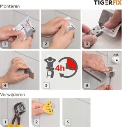 Tiger TigerFix Type 2 - Tiger Accessoires Monteren Zónder Boren -Badkamer Kast Winkel 1155x1200 5
