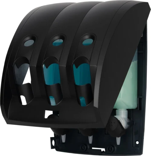 Aquathof, Zeepdispenser, Mat Zwart, 3 Kamer, 3 Reservoirs, 3x350ml, Hangend, Wandmontage 21 Aquathof, Zeepdispenser, Mat Zwart, 3 Kamer, 3 Reservoirs, 3x350ml, Hangend, Wandmontage -Badkamer Kast Winkel 1155x1200 6