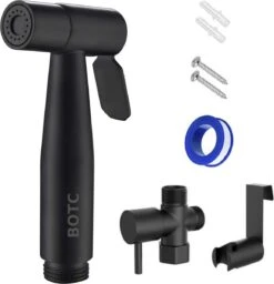 BOTC Bidet Handdouche - Shattaf - Bidet Sproeier - Bidetkraan - Zwart
