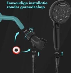 Salvano Douchekop - Waterbesparend - Hoge Kwaliteit - Handdouche - 9 Standen - Zwart 2023 Pro 12 Salvano Douchekop - Waterbesparend - Hoge Kwaliteit - Handdouche - 9 Standen - Zwart 2023 Pro -Badkamer Kast Winkel 1162x1200 9