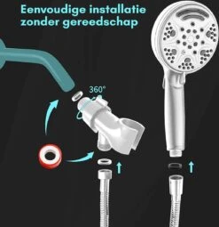 Salvano Douchekop - Waterbesparend - Regendouche - 9 Standen 13 Salvano Douchekop - Waterbesparend - Regendouche - 9 Standen -Badkamer Kast Winkel 1164x1200 6