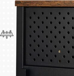 Songmics Opslagkabinet, Dubbel-deurs Vloerkast Met Magnetische Sluiting, Verstelbare Plank, Stalen Frame, Industriële Stijl, Ruimtebesparend, Rustiek Bruin En Zwart LSC102B01 -Badkamer Kast Winkel 1164x1200 9