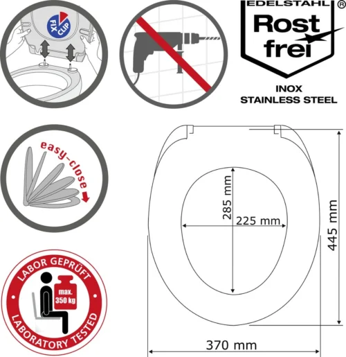 WENKO WC Bril Gubbio - Antibacterieel Wit Duroplast - Easy-Close Sluiting - Fix-Clip Bevestiging In RVS - Belastbaar Tot 350 Kg - Toiletbril - Toiletzitting 20 WENKO WC Bril Gubbio - Antibacterieel Wit Duroplast - Easy-Close Sluiting - Fix-Clip Bevestiging In RVS - Belastbaar Tot 350 Kg - Toiletbril - Toiletzitting -Badkamer Kast Winkel 1165x1200 8