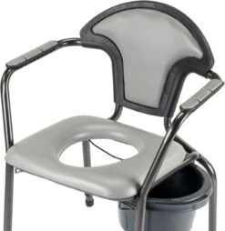 Toiletstoel Grijs Met Comfortabele Zitting En Emmer Met Deksel - Postoel - WC Stoel -Badkamer Kast Winkel 1166x1200 15