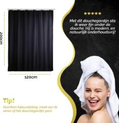 HGMD Douchegordijn 120x200 - Zwart - Wasbaar - Douchegordijn Anti Schimmel 13 HGMD Douchegordijn 120x200 - Zwart - Wasbaar - Douchegordijn Anti Schimmel -Badkamer Kast Winkel 1167x1200 9
