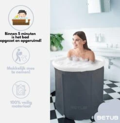 BETUB Zitbad Opvouwbare Badkuip Folding Bath Bathtub – Zit Zwembad – Ijsbad – Warm Bad – Ontspanning – Voor Onder De Douche – Tuin - Balkon Incl. Zitkussen -Badkamer Kast Winkel 1173x1200 14