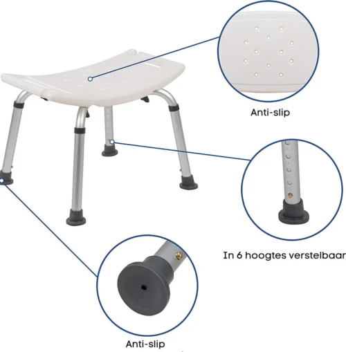 Life&Home Douchekruk - Wandbeugel Bijgeleverd - Douchestoel - 6 Hoogtes - Max 130 Kg - Handgrepen 10 Life&Home Douchekruk - Wandbeugel Bijgeleverd - Douchestoel - 6 Hoogtes - Max 130 Kg - Handgrepen -Badkamer Kast Winkel 1179x1200 18